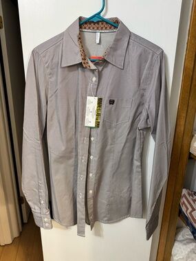 NWT Cinch Performance Button down dark purple